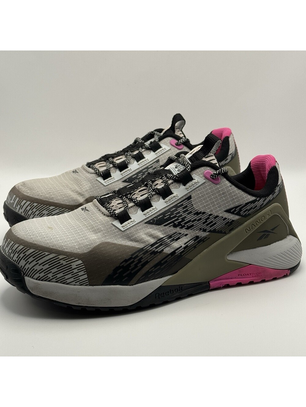 Reebok Nano X1 Adventure Womens Size 8.5M Gray Composite Toe Safety Work Shoes